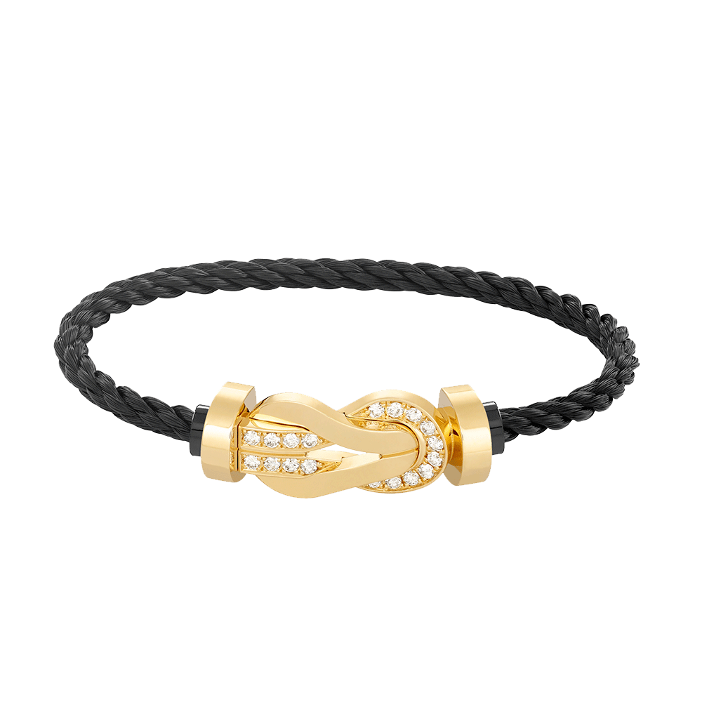 [moco jewelrys]CHANCE LARGE 8 FIGURE BUCKLE HALF DIAMOND BRACELET GOLD