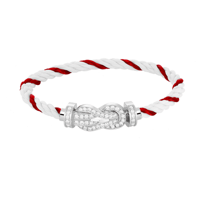 [moco jewelrys]CHANCE LARGE 8 FIGURE BUCKLE FULL DIAMOND BRACELET SILVER