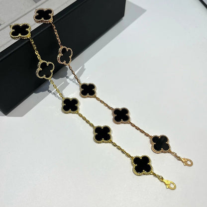 [Moco jewelrys] CLOVER 5 MOTIF ONYXS BRACELET COLLECTION