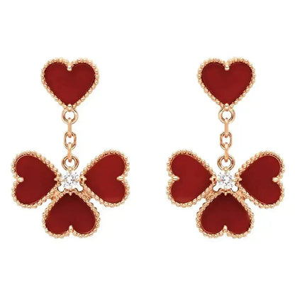 [moco jewelrys]SWEET CLOVER CARNELIAN EARRINGS