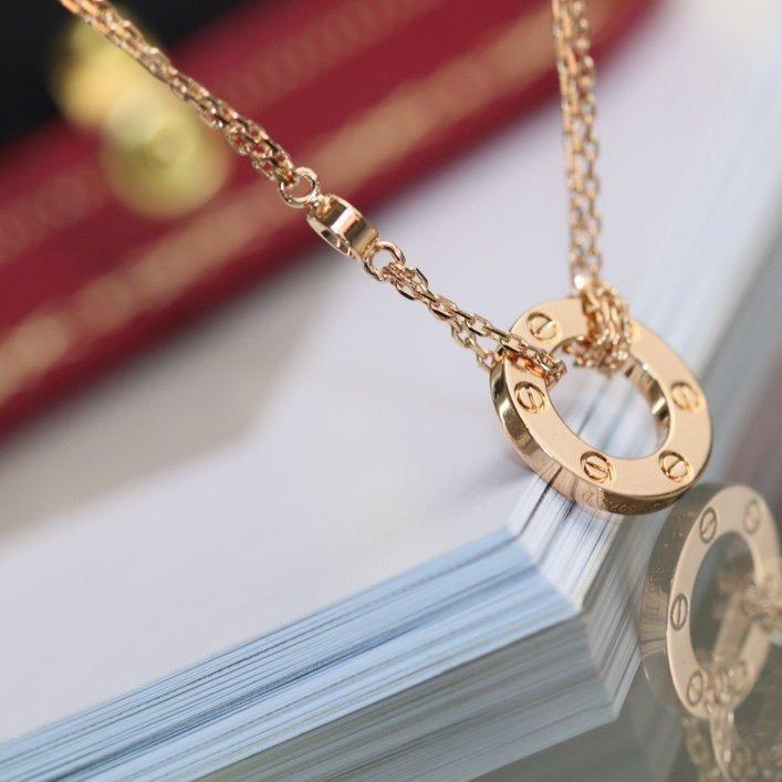 [moco jewelrys]LOVE NECKLACE ADJUSTABLE ROSE GOLD 2 DIAMOND