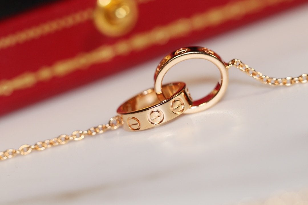 [moco jewelrys]LOVE NECKLACE PINK GOLD AND SILVER