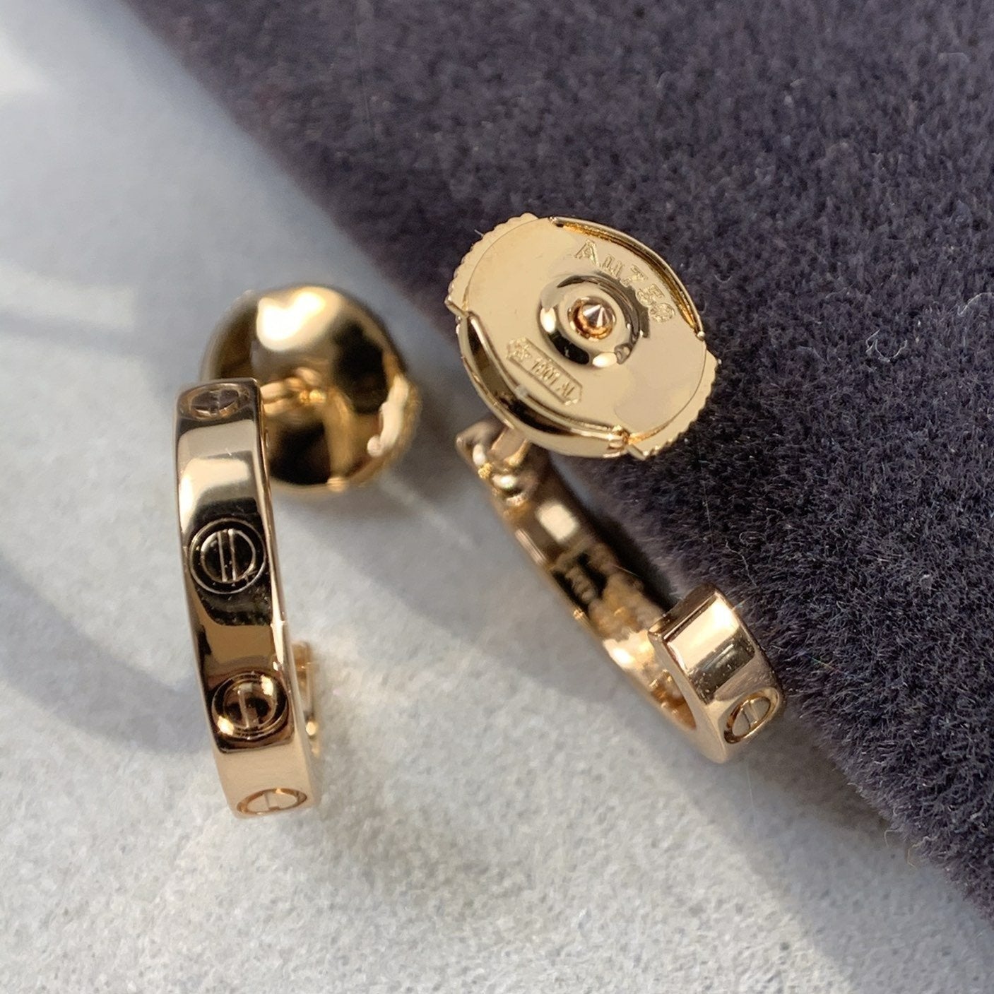 [moco jewelrys]LOVE EARRINGS 2.65MM PINK GOLD