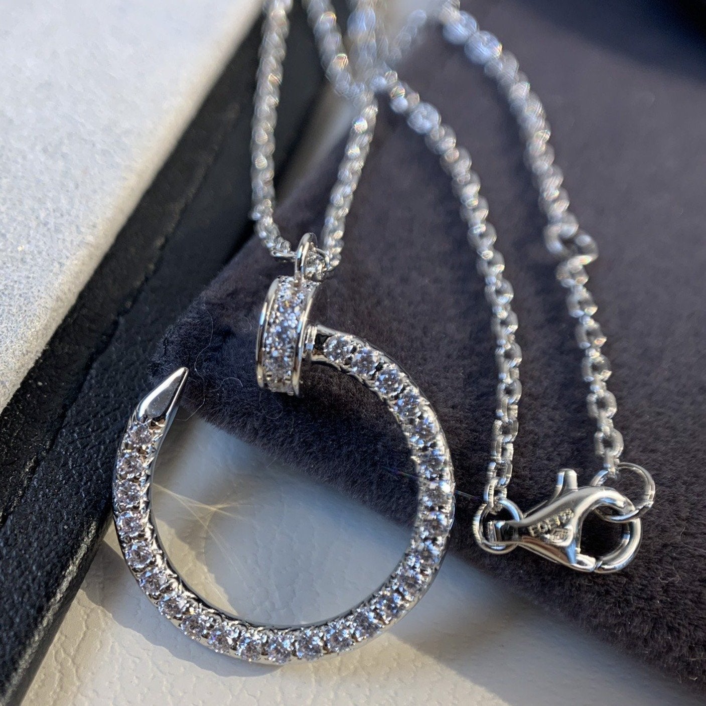 [moco jewelrys]JUSTE NECKLACE SILVER DIAMONDS