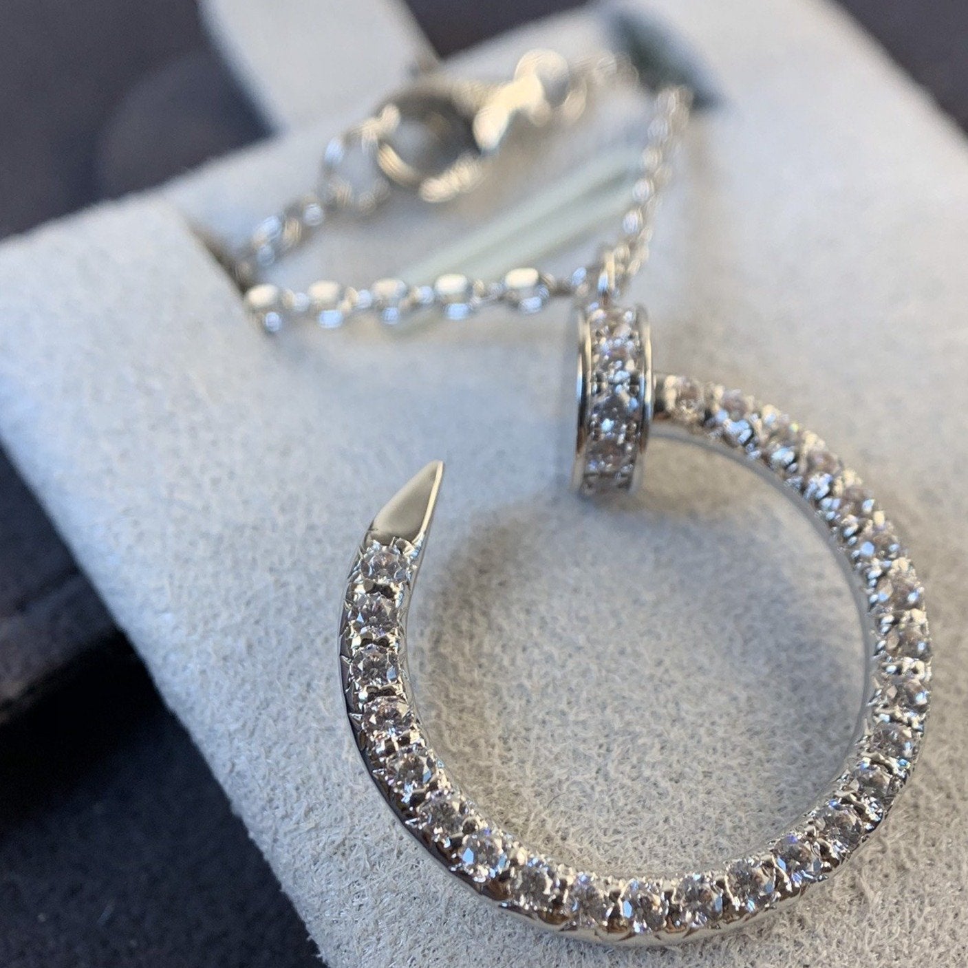 [moco jewelrys]JUSTE NECKLACE SILVER DIAMONDS