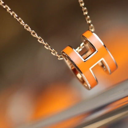 [moco jewelrys]POP H PEDANT PINK GOLD