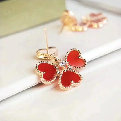 [moco jewelrys]SWEET CLOVER CARNELIAN EARRINGS
