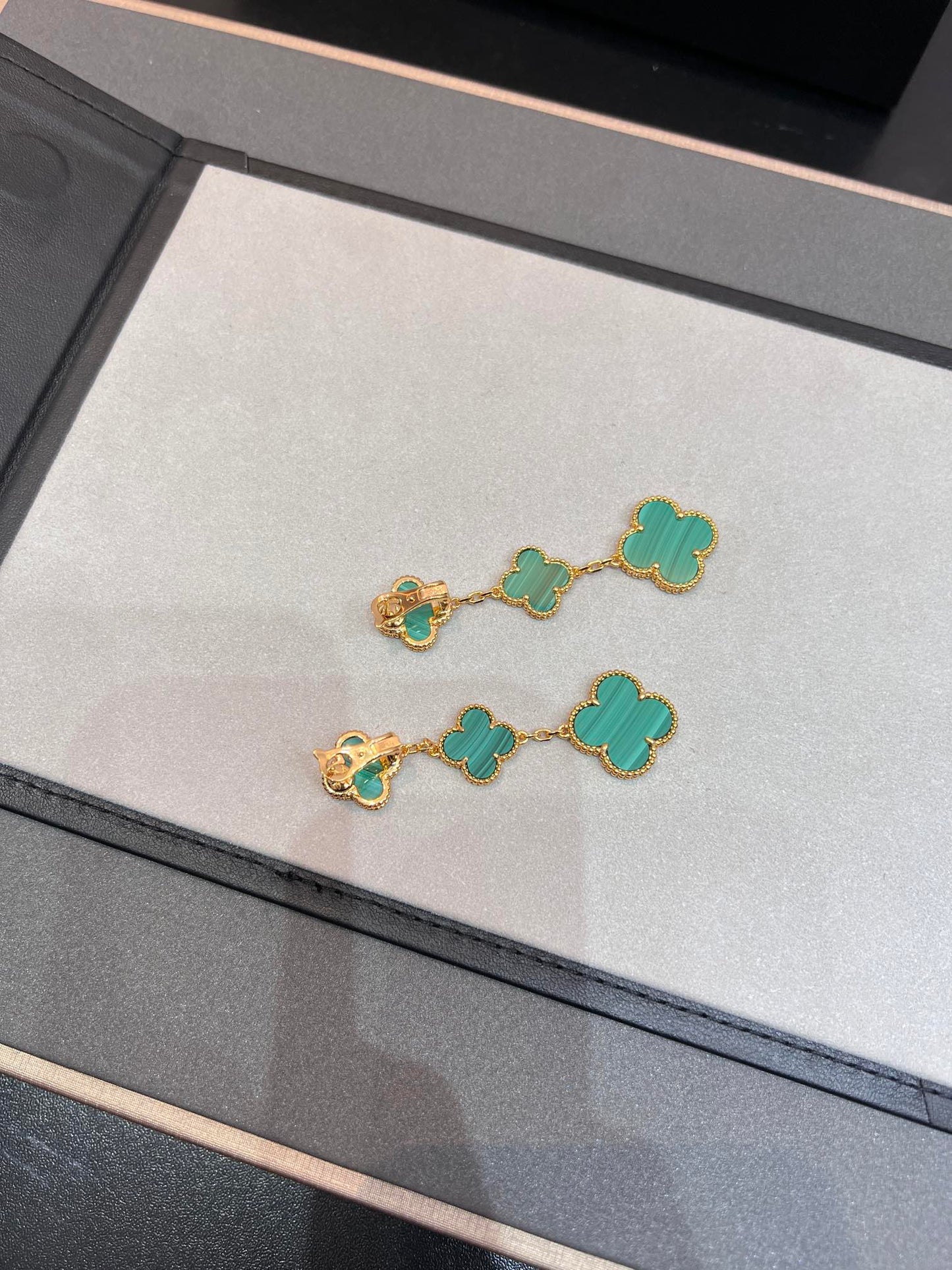 [moco jewelrys]CLOVER MALACHITE 3 MOTIFS GOLD