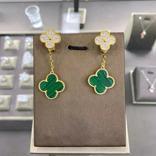 [moco jewelrys]CLOVER  2 MOTIFS  DIAMOND  EARRINGS (MULTIPLE CHOICESç´