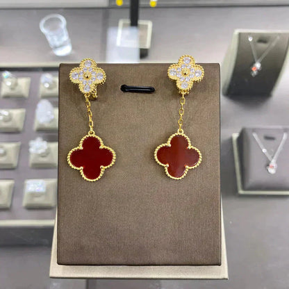 [moco jewelrys]CLOVER  2 MOTIFS  DIAMOND  EARRINGS (MULTIPLE CHOICESç´
