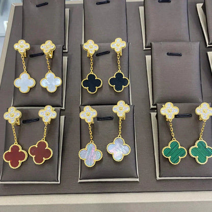 [moco jewelrys]CLOVER  2 MOTIFS  DIAMOND  EARRINGS (MULTIPLE CHOICESç´