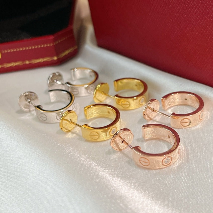 [moco jewelrys]LOVE EARRINGS 5.7MM 2 DIAMONDS