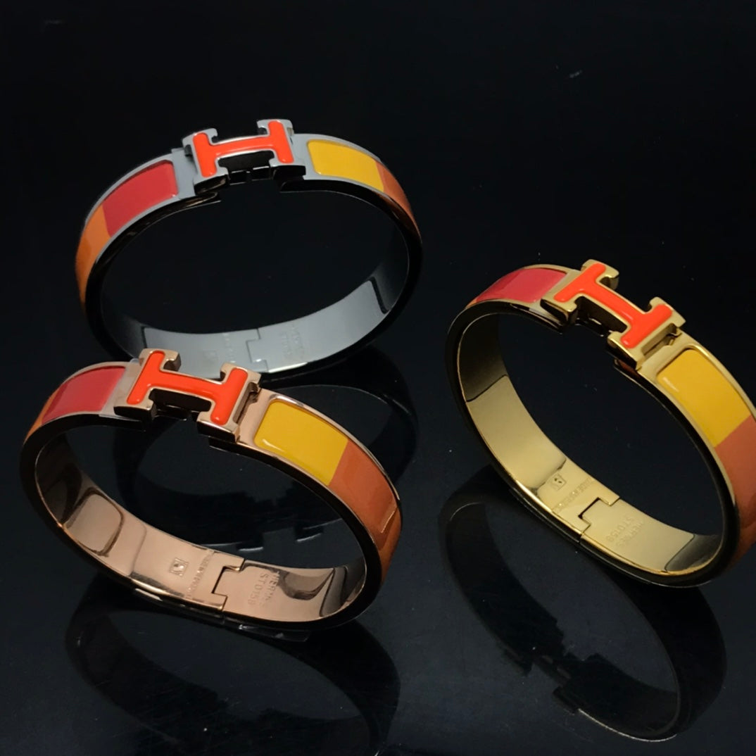 [moco jewelrys]H BRACELET ORANGE RAINBOW CERAMIC