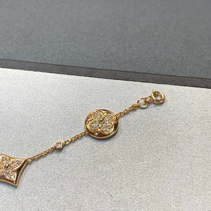 [moco jewelrys]STAR AND SUN 4 MOTIFS GOLD DIAMONDS BRACELET