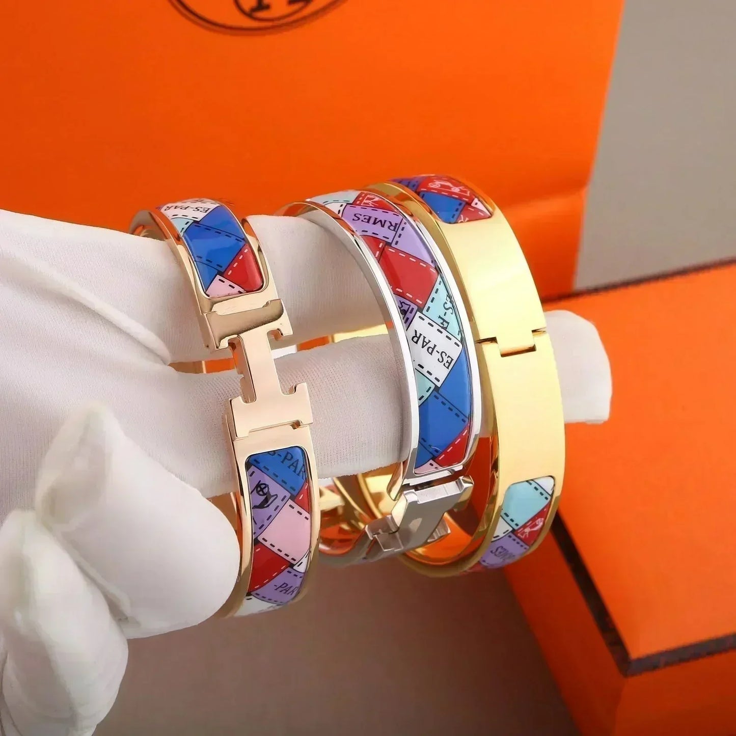 [moco jewelrys]H BRACELET DOTTED BORDER 12MM