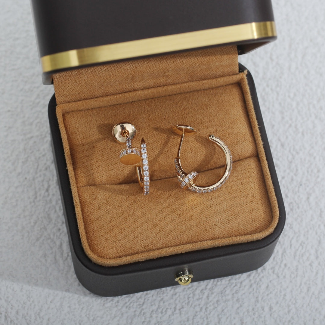 [moco jewelrys]JUSTE EARRINGS 12.75MM PINK GOLD DIAMOND
