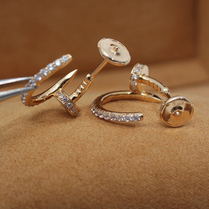 [moco jewelrys]JUSTE EARRINGS 12.75MM PINK GOLD DIAMOND