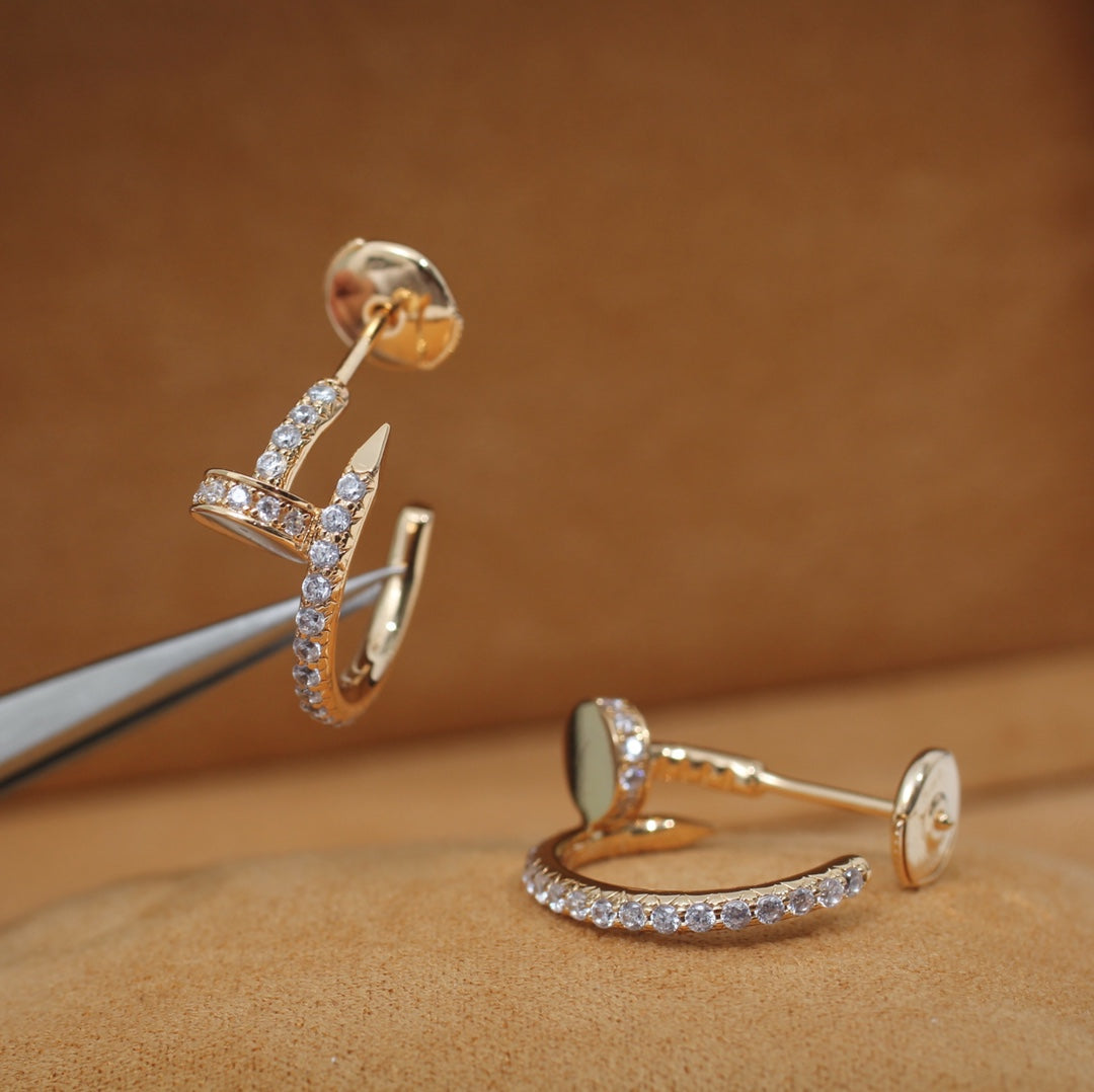 [moco jewelrys]JUSTE EARRINGS 12.75MM PINK GOLD DIAMOND