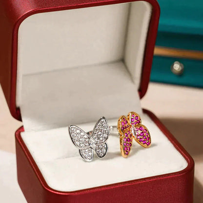 [moco jewelrys]TWIN BUTTERFLY DIAMOND RING