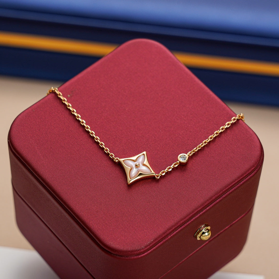 [moco jewelrys]STAR 1 DIAMOND PINK GOLD BRACELET