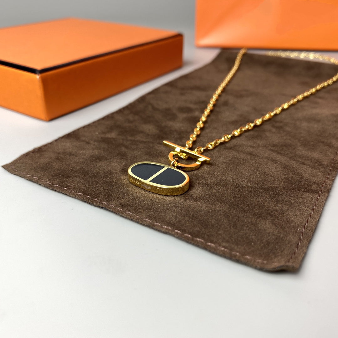 [moco jewelrys]CHAINE VERSO BLACK CERAMIC NECKLACE