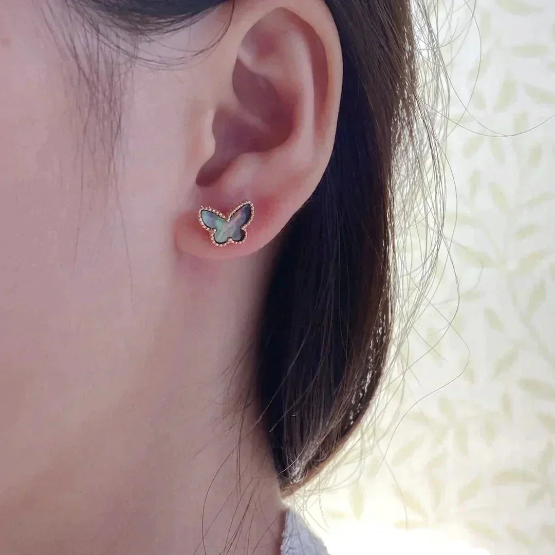 [moco jewelrys]BUTTERFLY DARK MOP  EARRINGS