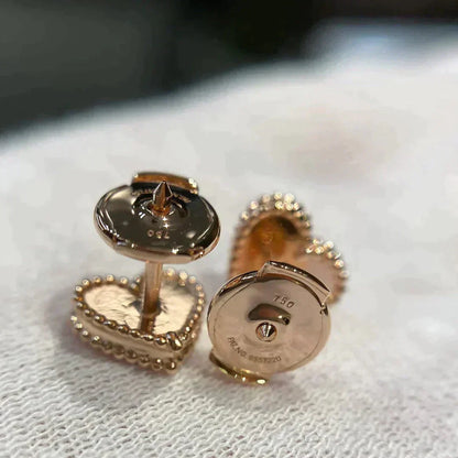 [moco jewelrys]HEART CARNELIAN STUD EARRINGS