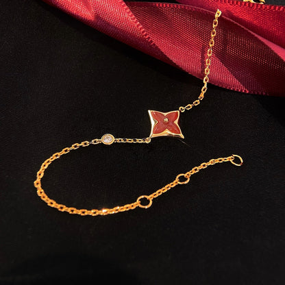 [moco jewelrys]COLOR STAR CARNELIAN PINK GOLD DIAMOND BRACELET