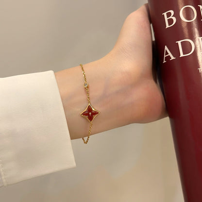 [moco jewelrys]COLOR STAR CARNELIAN PINK GOLD DIAMOND BRACELET