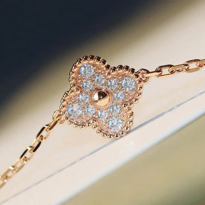 [moco jewelrys]CLOVER 20 MOTIFS MALACHITE DIAMOND NECKLACE