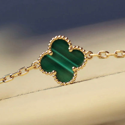[moco jewelrys]CLOVER 20 MOTIFS MALACHITE GOLD