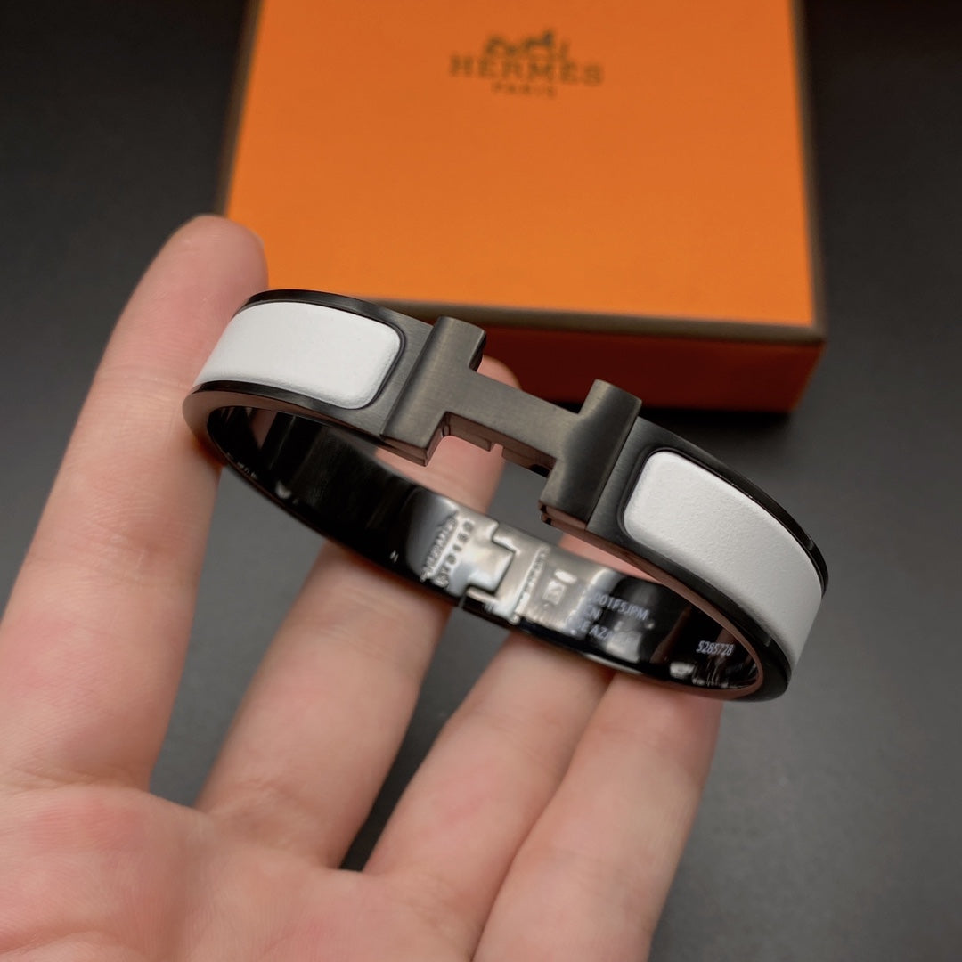 [moco jewelrys]H BRACELET 12MM BLACK WHITE CERAMIC