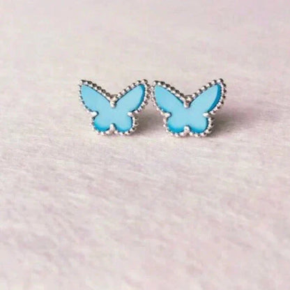 [moco jewelrys]BUTTERFLY TURQUOISE EARRINGS SILVER