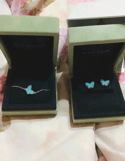 [moco jewelrys]BUTTERFLY TURQUOISE EARRINGS SILVER