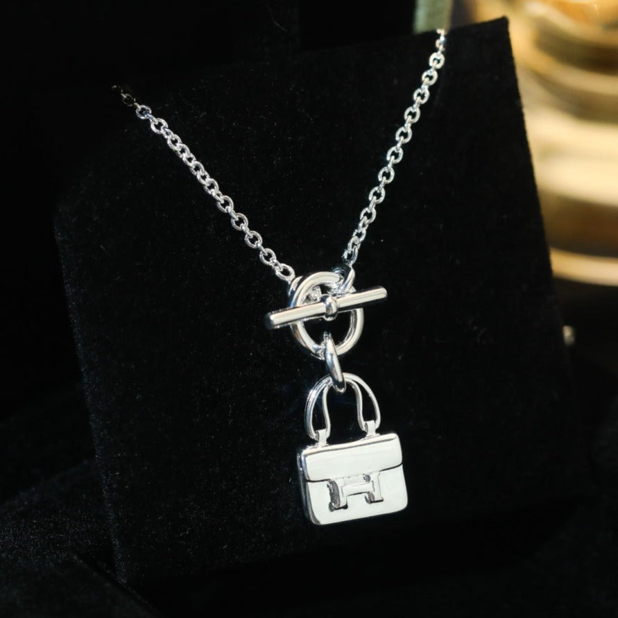 [moco jewelrys]POP H PEDANT SILVER NECKLACE