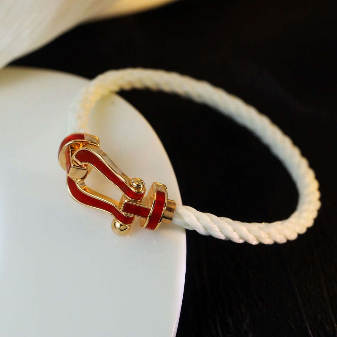 [moco jewelrys]FORCE 10 WHITE TEXTILE DIAMOND PAVED