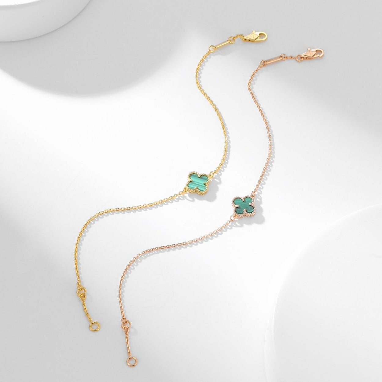 [moco jewelrys]CLOVER BRACELET MALACHITE 1 MOTIF