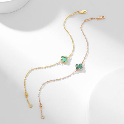 [moco jewelrys]CLOVER BRACELET MALACHITE 1 MOTIF