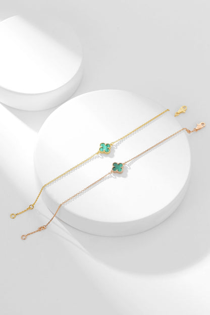 [moco jewelrys]CLOVER BRACELET MALACHITE 1 MOTIF