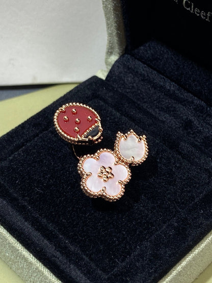 [moco jewelrys]LUCKY 3 MOTIF ROSE GOLD RING