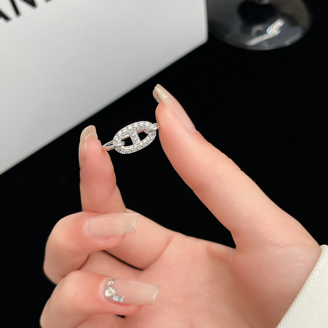 [moco jewelrys]RONDE SMALL SILVER DIAMOND RING