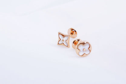 [moco jewelrys]STAR AND SUN PINK GOLD MOP STUD EARRINGS