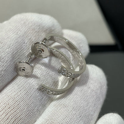 [moco jewelrys]LOVE DIAMOND SILVER HOOP EARRINGS