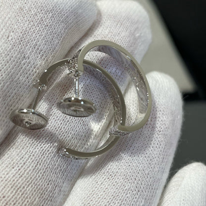 [moco jewelrys]LOVE DIAMOND SILVER HOOP EARRINGS