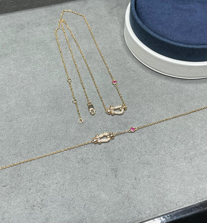 [moco jewelrys]FORCE 10 DIAMOND PINK GOLD NECKLACE