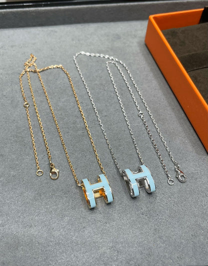 [moco jewelrys]POP H SKY BLUE NECKLACE