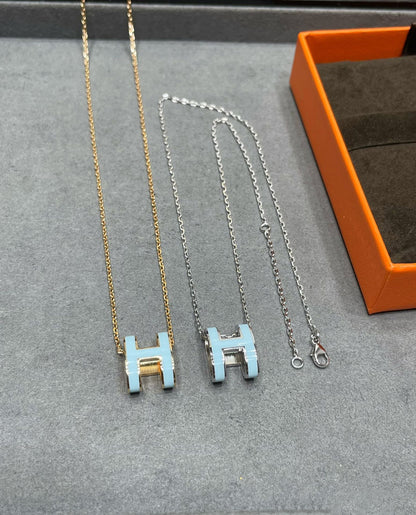 [moco jewelrys]POP H SKY BLUE NECKLACE