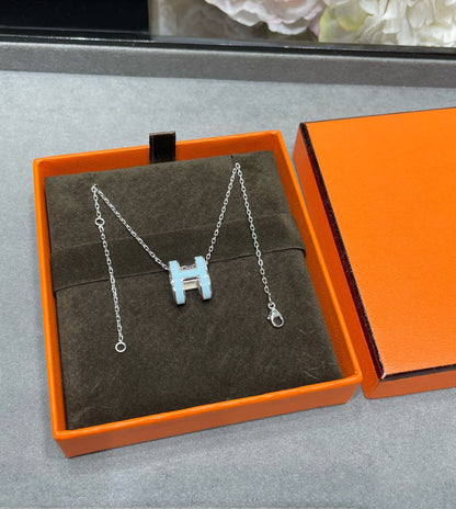 [moco jewelrys]POP H SKY BLUE NECKLACE