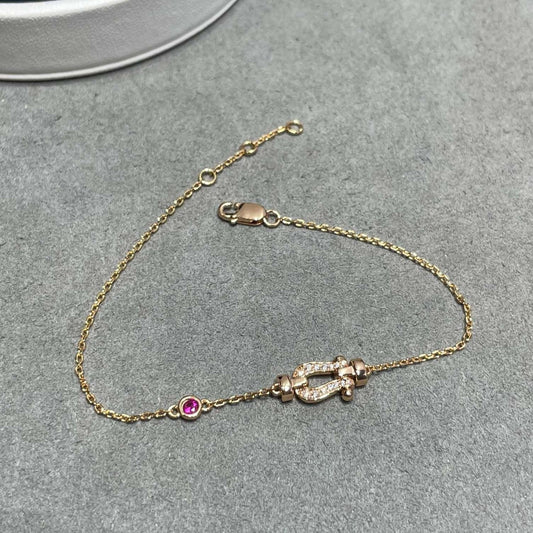 [moco jewelrys]FORCE 10 DIAMOND CHAIN LINK PINK GOLD BRACELET