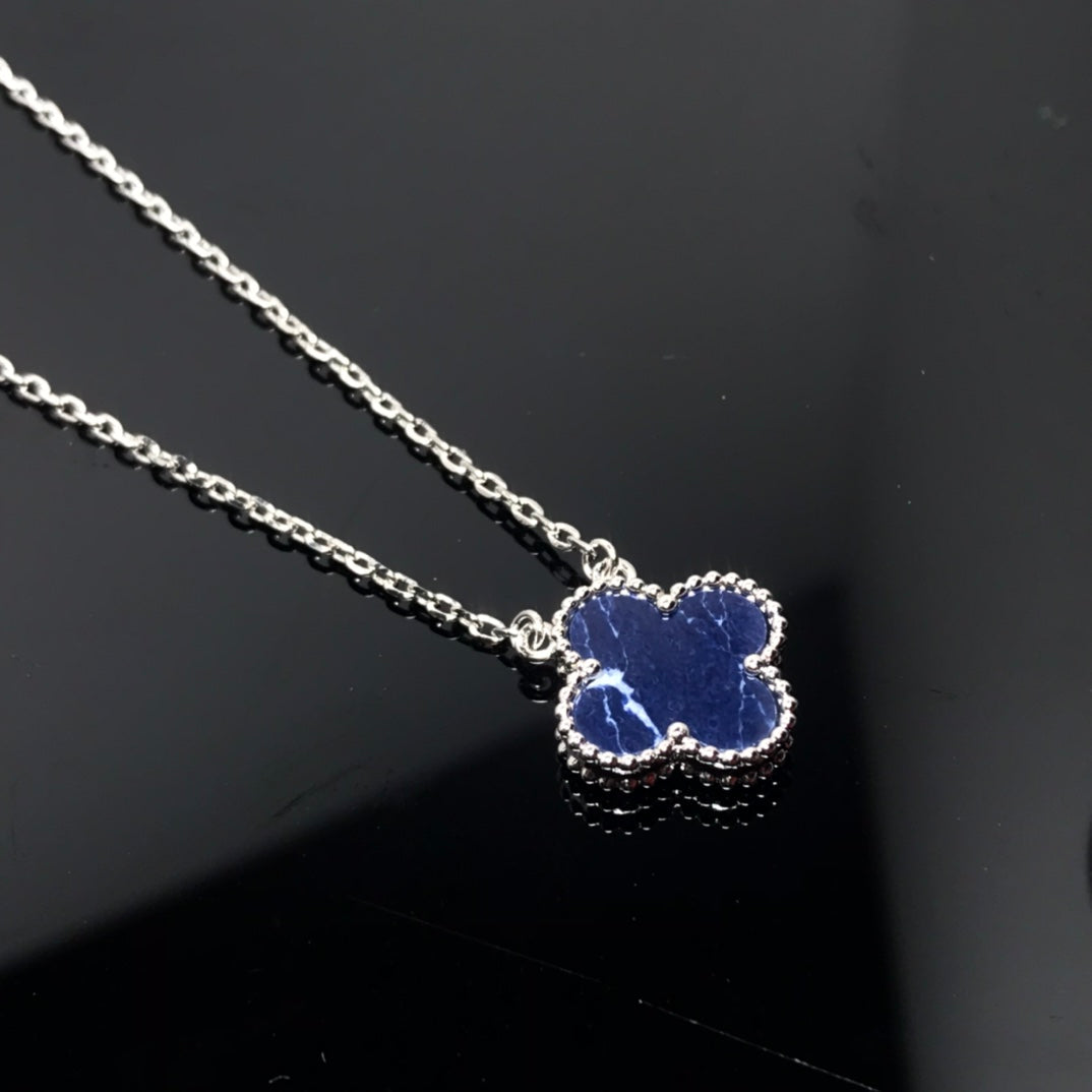 [moco jewelrys]CLOVER PIETERSITE SILVER LONG NECKLACE
